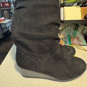 Rampage Black Casual Suede Boots